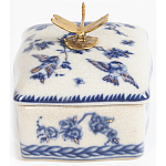 Фарфоровая шкатулка с бронзовой стрекозой Blue and White варинант исполнения - 5 | Loft Concept в Орле