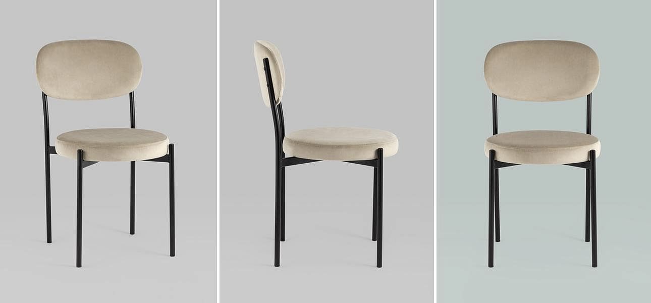 Стул Alfie Chair Молочный Велюр Стул Alfie Chair Молочный Велюр - Loft-Concept в Орле