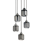 Люстра с 5-ю плафонами серого цвета Smoked Prism варинант исполнения - 1 | Loft Concept в Орле