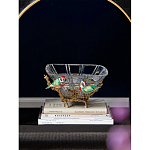 Чаша квадратная из прозрачного стекла с фигурками разноцветных птиц Eden Garden варинант исполнения - 2 | Loft Concept в Орле