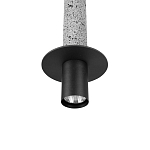 Подвесной светильник с узким цилиндрическим плафоном и черным металлическим декором Concrete Pipe варинант исполнения - 6 | Loft Concept в Орле