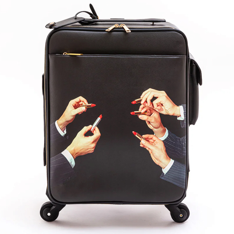 Чемодан дорожный SELETTI Travel Kit Trolley Lipstick Black Черный Мульти в Орле | Loft Concept 