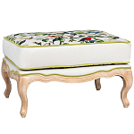 Банкетка золотистая из натурального бука с изображением птиц и цветов Blooming Birds варинант исполнения - 1 | Loft Concept в Орле