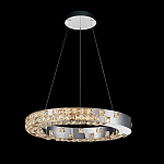 Люстра серебряная в форме кольца с мозаичным хрустальным оформлением Sparks of Crystal варинант исполнения - 1 | Loft Concept в Орле