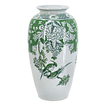 Ваза высокая с зелеными цветочными и птичьими мотивами Vase Inspired by Nature варинант исполнения - 1 | Loft Concept в Орле