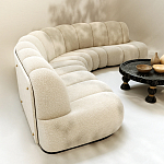 Диван Limoges полукруглой формы с обивкой букле молочного цвета варинант исполнения - 3 | Loft Concept в Орле