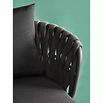 Стул мягкий с декором в виде плетеных лент на спинке и подлокотниках Semicircular Chair Decorated with Ribbons варинант исполнения - 6 | Loft Concept в Орле