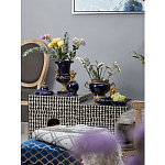 Ваза темно-синего цвета из фарфора с бронзовыми ручками в виде змей Высота 39 см Eden Garden porcelain and bronze варинант исполнения - 4 | Loft Concept в Орле