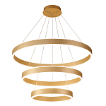 Люстра подвесная светодиодная с тремя золотистыми кольцами Ring Horizontal варинант исполнения - 1 | Loft Concept в Орле