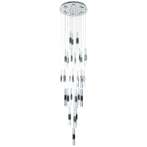 Люстра с прямоугольными плафонами из хрусталя Esme Rectangular Crystal Chrome Chandelier