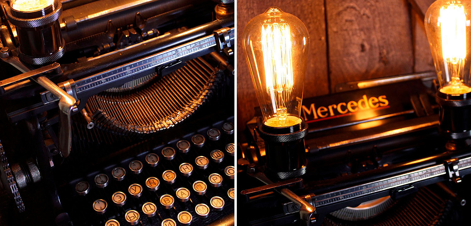Настольная лампа Antique Typewriter Mercedes Настольная лампа Antique Typewriter Mercedes - Loft-Concept в Орле