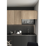 Черный матовый кухонный гарнитур с фасадом под дерево Renart Kitchen Set варинант исполнения - 4 | Loft Concept в Орле