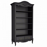 Стеллаж черный широкий из массива бука с 5-ю полками и 2-мя ящиками Black Provence варинант исполнения - 1 | Loft Concept в Орле