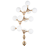 Торшер с плафонами из стеклянных шаров Pearls Suspension Gold Floor Lamp варинант исполнения - 2 | Loft Concept в Орле