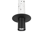 Подвесной светильник с узким цилиндрическим плафоном и черным металлическим декором Concrete Pipe варинант исполнения - 12 | Loft Concept в Орле