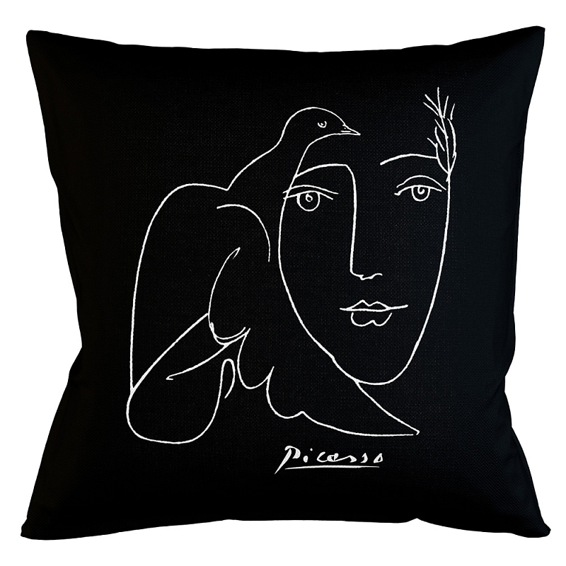 Декоративная подушка White Silhouette Dove Pillow Бежевый Черный Декоративная подушка White Silhouette Dove Pillow Бежевый Черный в Орле | Loft Concept