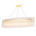 Люстра подвесная овальная с рельефными стеклянными панелями и золотым металлическим каркасом Textured Glass Chandelier варинант исполнения - 2 | Loft Concept в Орле