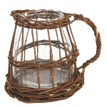 Кашпо стеклянное в плетёной корзине Mistress варинант исполнения - 1 | Loft Concept в Орле