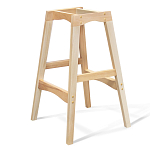 Барный стул со спинкой на 4-х деревянных ножках Голубой Велюр Ava Charm варинант исполнения - 3 | Loft Concept в Орле