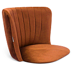 Барный стул со спинкой на 4-х деревянных ножках Оранжевый Велюр Ava Charm варинант исполнения - 3 | Loft Concept в Орле