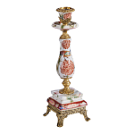 Подсвечник с цветочной росписью из фарфора с бронзовыми элементами Eden Garden варинант исполнения - 1 | Loft Concept в Орле