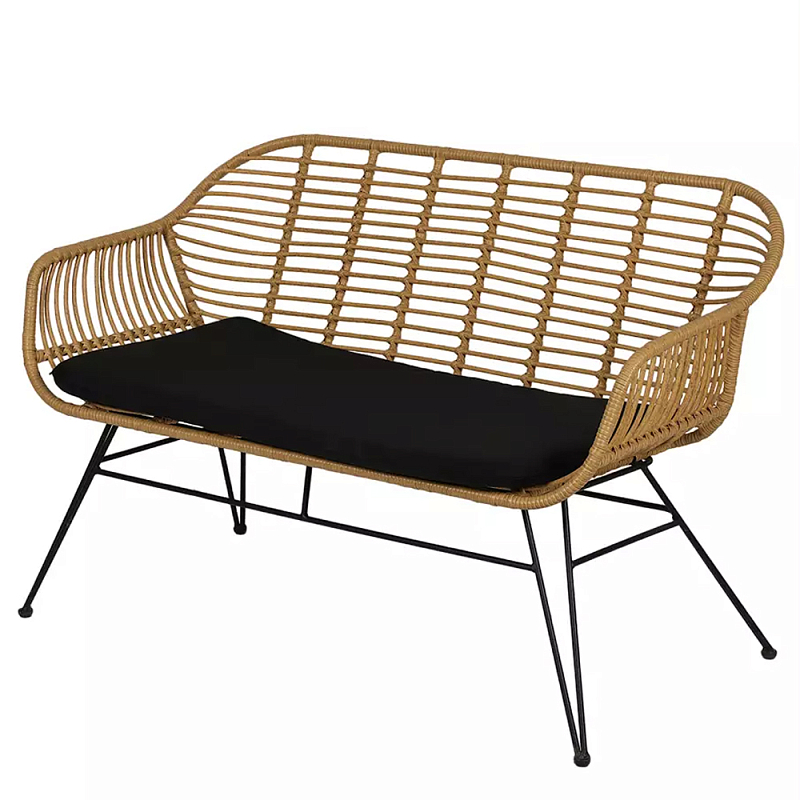 Кушетка плетеная из ротанга Wicker Сouch Бежевый Черный Кушетка плетеная из ротанга Wicker Сouch Бежевый Черный в Орле | Loft Concept