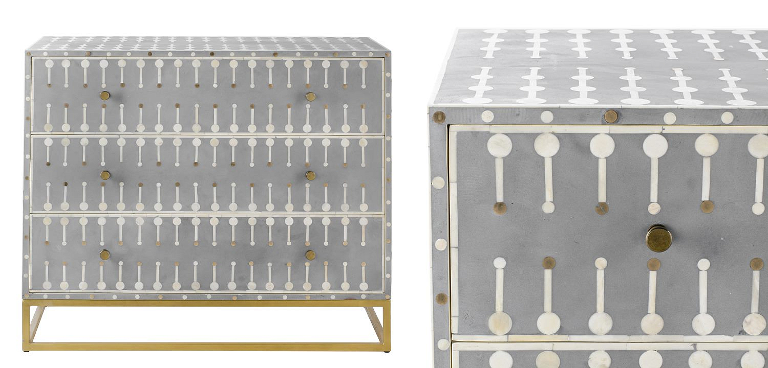 Комод серый кость BONE INLAY 3 DRAWER Комод серый кость BONE INLAY 3 DRAWER - Loft-Concept в Орле