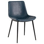 Стул с обивкой из экокожи темно-синего цвета RHOMBUSES UPHOLSTERY варинант исполнения - 1 | Loft Concept в Орле