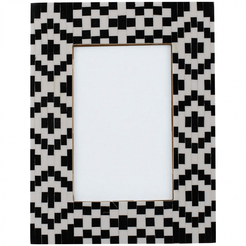 Фоторамка кость Black&white Indian Bone Inlay photo frame Черно-белый в Орле | Loft Concept 