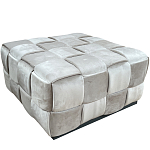 Пуф плетеный велюровый светло-бежевый  Soft Wicker Pouf варинант исполнения - 1 | Loft Concept в Орле