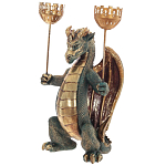 Подсвечник в виде дракона Dragon Candlestick Green Gold варинант исполнения - 2 | Loft Concept в Орле