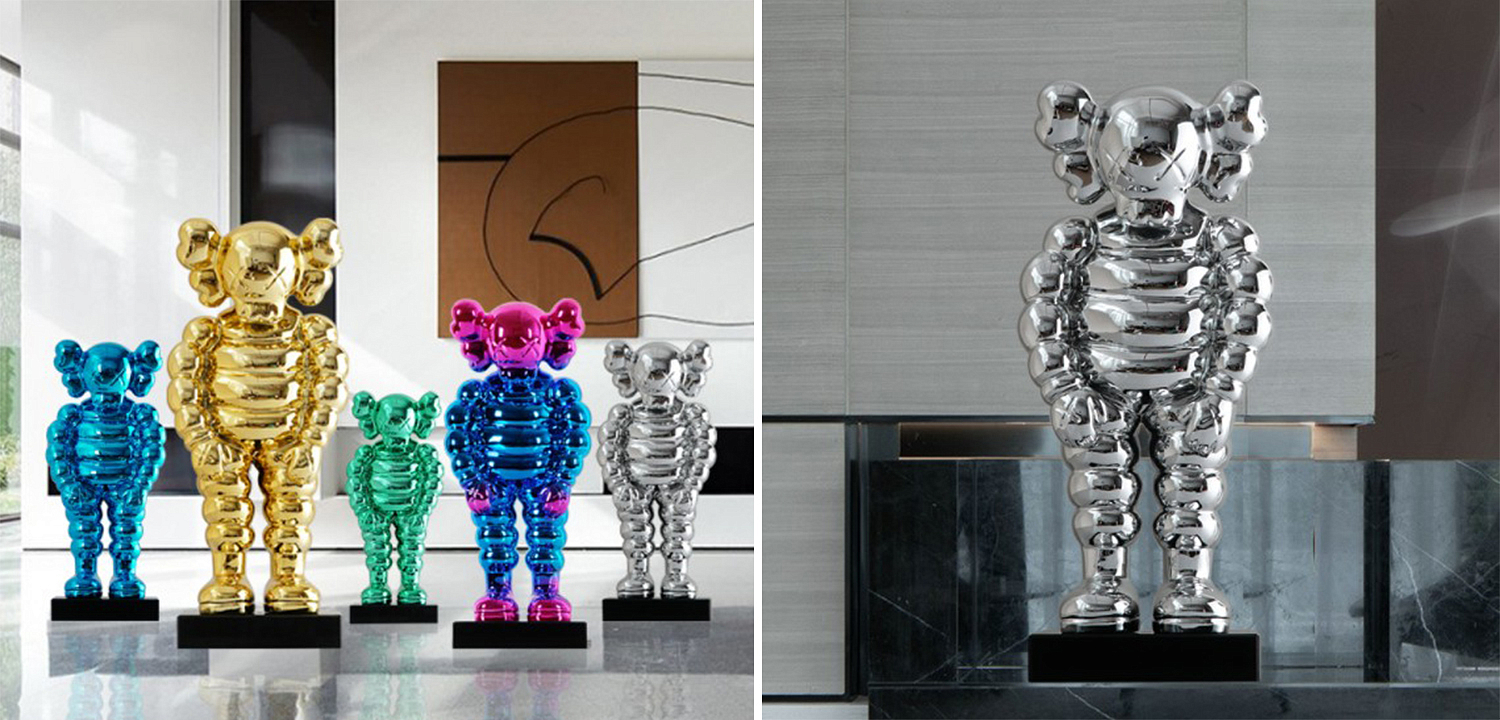 Статуэтка KAWS Bowed Down Silver on stand Статуэтка KAWS Bowed Down Silver on stand - Loft-Concept в Орле
