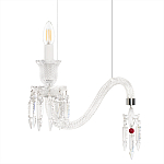 Подвесной светильник стеклянный в виде канделябра Curved Glass Chandelier варинант исполнения - 3 | Loft Concept в Орле