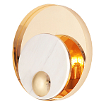 Бра с круглым плафоном из белого мрамора и золотистым металлическим обрамлением  Ginger & Jagger варинант исполнения - 1 | Loft Concept в Орле