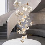 Люстра каскадная из белых цветов каллы и птичек Refined Taste of Light варинант исполнения - 4 | Loft Concept в Орле