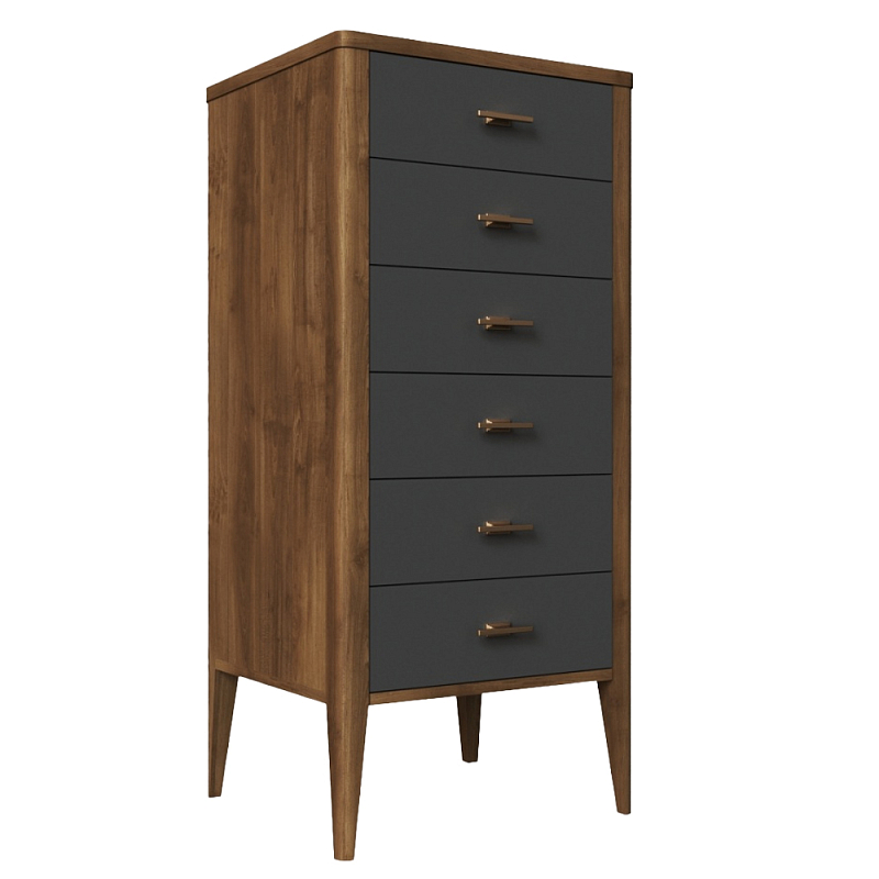 Комод из массива бука с 6-ю ящиками Tasteful Furniture Серый Коричневый Комод из массива бука с 6-ю ящиками Tasteful Furniture Серый Коричневый в Орле | Loft Concept