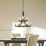 Люстра с цилиндрическим плафонами из толстого волнистого стекла в индустриальном стиле Feiss варинант исполнения - 7 | Loft Concept в Орле