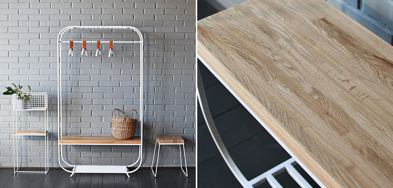 Рейл Hardin White Industrial Metal Rust Clothes Rail Рейл Hardin White Industrial Metal Rust Clothes Rail - Loft-Concept в Орле
