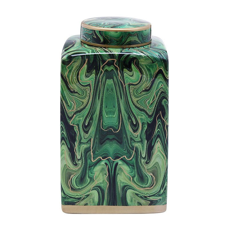 Ваза с малахитовым узором MALACHITE Малахит Золотой в Орле | Loft Concept 