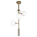 Люстра на штанге с 4-мя белыми шарообразными плафонами Bubble Chandelier варинант исполнения - 2 | Loft Concept в Орле