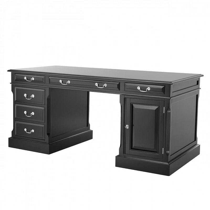 Рабочий стол Eichholtz Desk British Никель Черный Рабочий стол Eichholtz Desk British Никель Черный в Орле | Loft Concept
