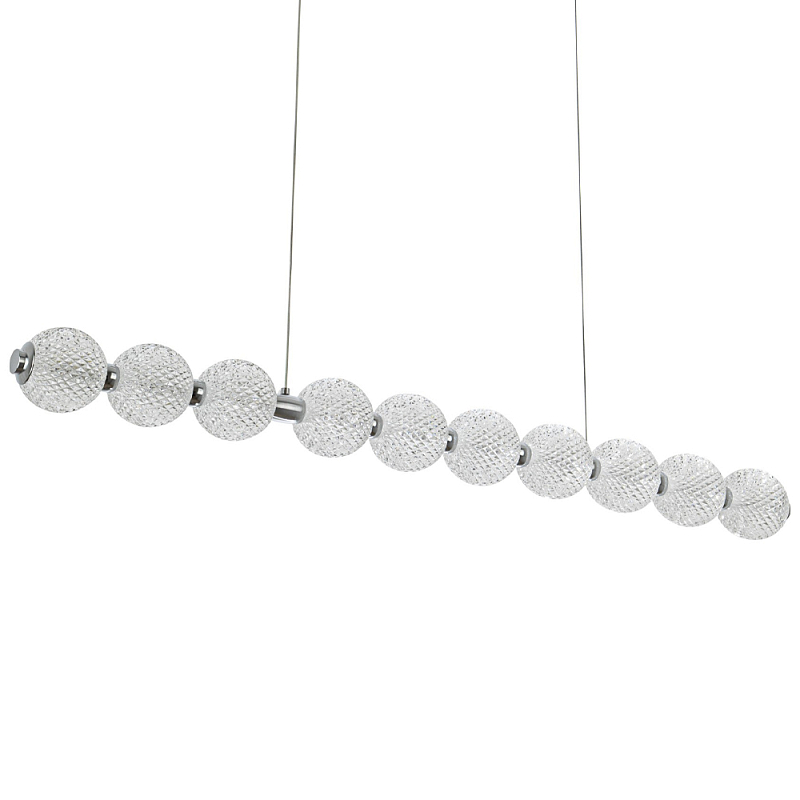 Подвесной линейный светодиодный светильник Crystal Globule Linear Hanging Lamp Chrome Хром Прозрачный Подвесной линейный светодиодный светильник Crystal Globule Linear Hanging Lamp Chrome Хром Прозрачный в Орле | Loft Concept