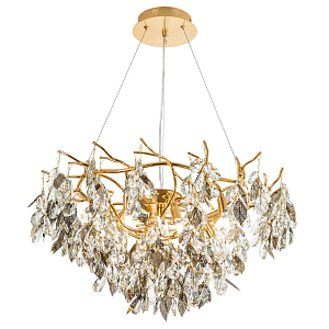 Люстра с хрустальными подвесками и металлическими в виде листьев Fairytree Light Chandelier 9