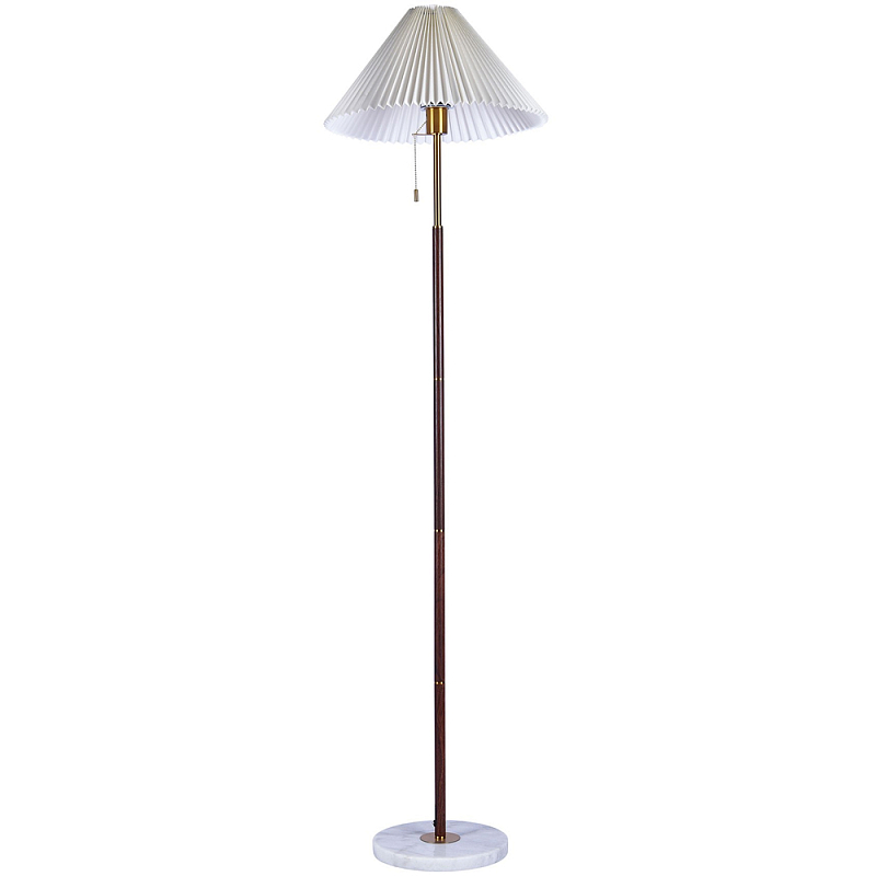 Торшер с плиссированным белым абажуром Pleated White Floor Lamp Белый Коричневый Белый Мрамор Bianco Латунь Торшер с плиссированным белым абажуром Pleated White Floor Lamp Белый Коричневый Белый Мрамор Bianco Латунь в Орле | Loft Concept