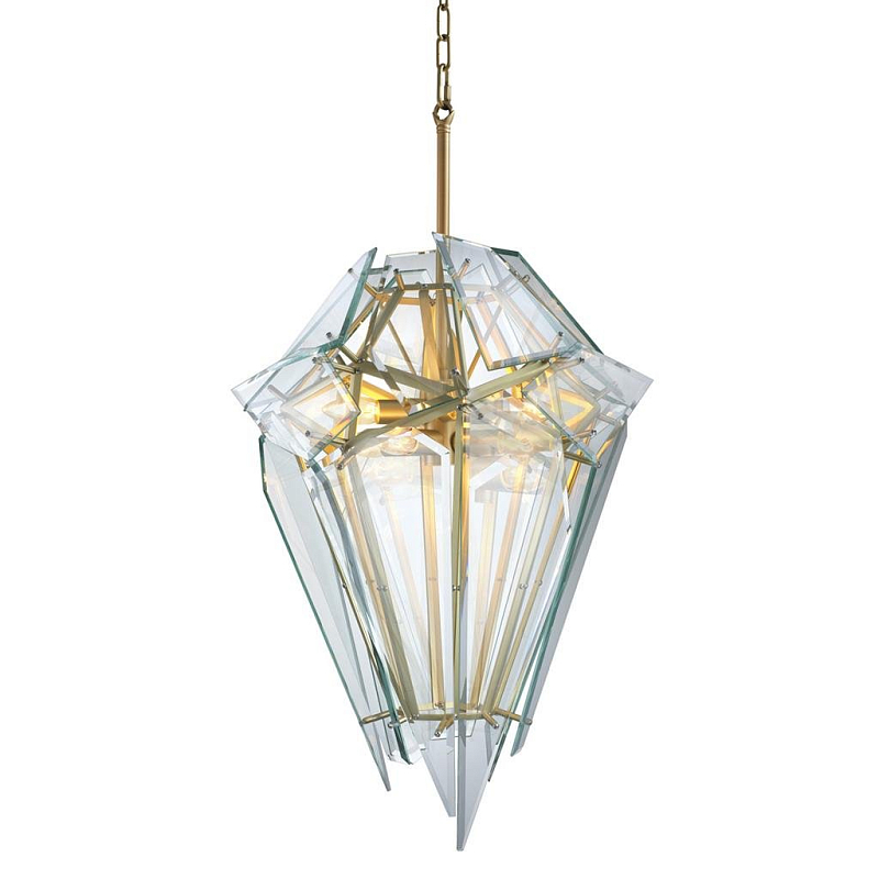 Люстра Chandelier Shard gold Золотой Прозрачное Стекло Люстра Chandelier Shard gold Золотой Прозрачное Стекло в Орле | Loft Concept