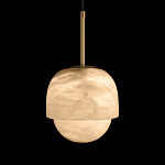 Подвесной светильник из белого алебастра Cryptocrystalline Stone варинант исполнения - 6 | Loft Concept в Орле