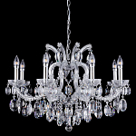 Люстра подвесная с 8-ю лампочками и прозрачными хрустальными подвесками на хромированном основании Crystal lamps варинант исполнения - 1 | Loft Concept в Орле