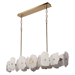 Люстра подвесная линейная с текстурированными мраморными элементами Marble square варинант исполнения - 3 | Loft Concept в Орле