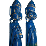 Комплект из 2-х деревянных статуэток Asmat Statuettes Blue Green варинант исполнения - 6 | Loft Concept в Орле