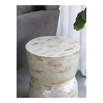 Приставной столик с мозаичным рисунком из раковин устриц Bone Inlay варинант исполнения - 7 | Loft Concept в Орле